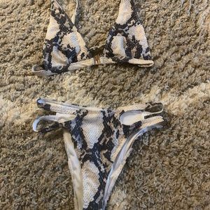 Black and white snake skin bikini